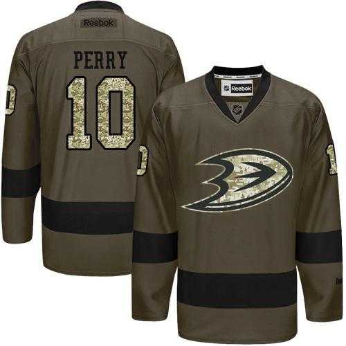 Glued Anaheim Ducks #10 Corey Perry Green Salute to Service NHL Jersey